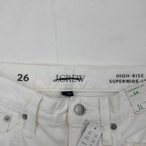 J. Crew High-rise superwide-leg‎ jean in white size 26 NWT BX951 - Picture 7 of 12